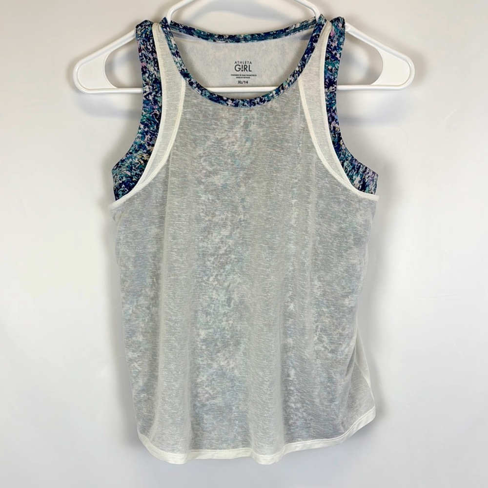 Athleta Girls blue, pink, purple double tank/cami